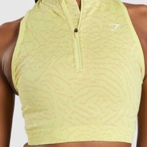 Gymshark Light Yellow Patterned Top